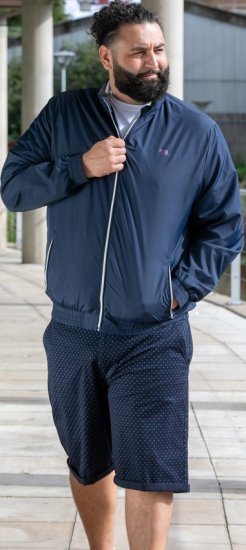 D555 Ealing Lightweight Zip Through Jacket With Zip Pockets Navy - Якета - мъжки якета големи размери