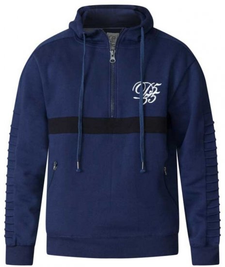D555 Sergio Half Zip Hoodie Navy - Суичъри & cуичъри с качулка - мъжки суичъри големи размери