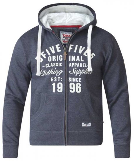 D555 Vadal Full Zip Hoodie Charcoal - Суичъри & cуичъри с качулка - мъжки суичъри големи размери