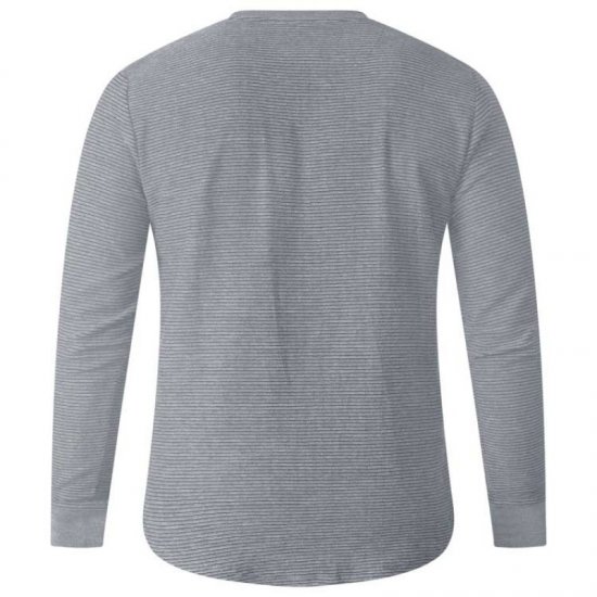 D555 Plato Long Sleeve T-shirt Grey - Тениски - мъжки тениски големи размери