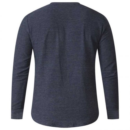 D555 Plato Long Sleeve T-shirt Charcoal - Тениски - мъжки тениски големи размери