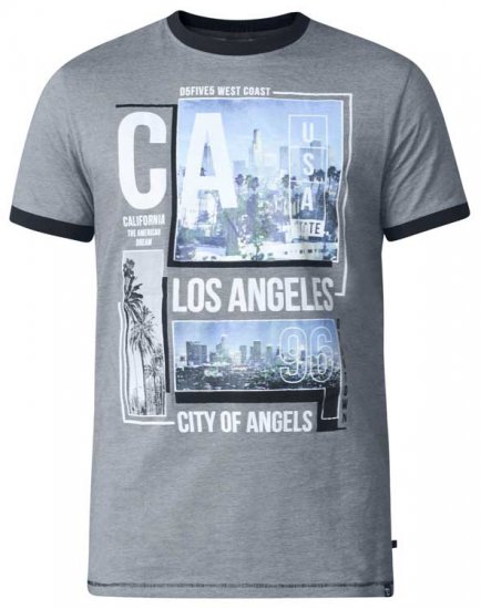 D555 Howie Fine Stripe T-shirt Grey - Тениски - мъжки тениски големи размери