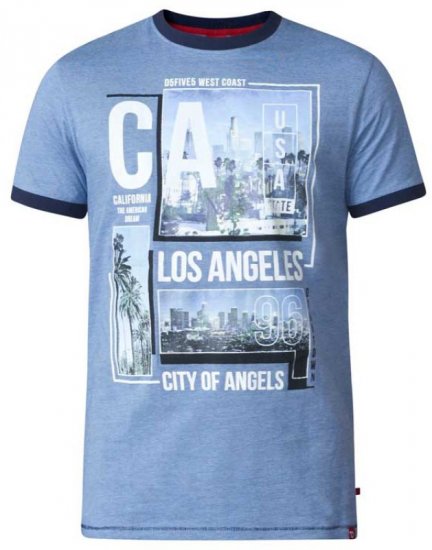 D555 Howie Fine Stripe T-shirt Blue - Тениски - мъжки тениски големи размери