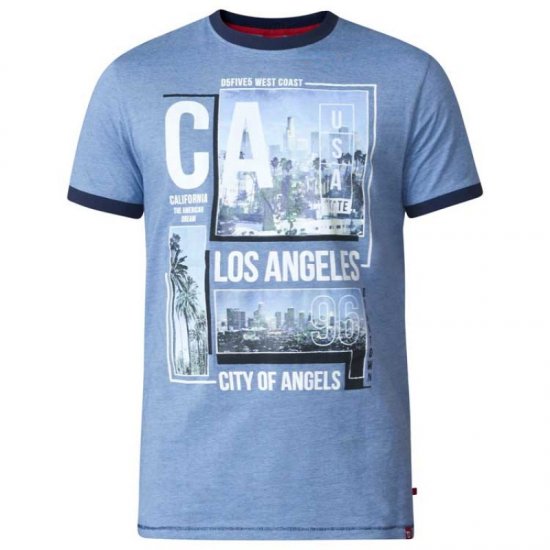 D555 Howie Fine Stripe T-shirt Blue - Тениски - мъжки тениски големи размери