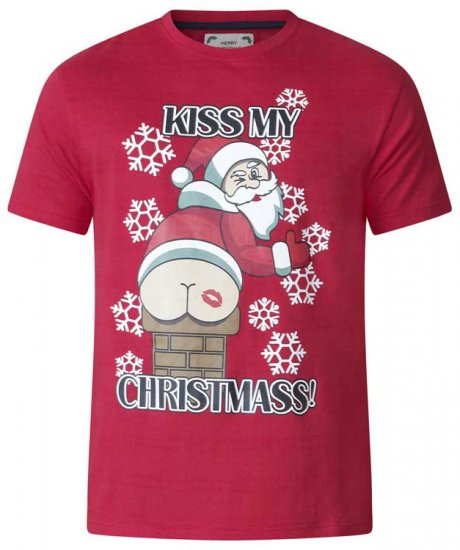 D555 Naughty X-mas T-shirt Red - Тениски - мъжки тениски големи размери