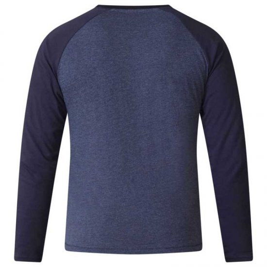 D555 Neill Long Sleeve T-shirt Navy - Тениски - мъжки тениски големи размери