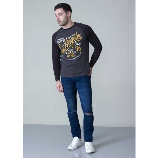 D555 Neill Long Sleeve T-shirt Black - Тениски - мъжки тениски големи размери