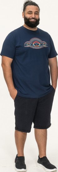 D555 Cheltenham Record With Reflection Printed T-shirt French Navy - Тениски - мъжки тениски големи размери