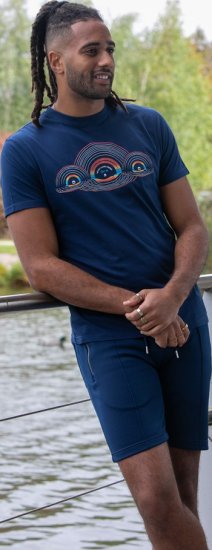 D555 Cheltenham Record With Reflection Printed T-shirt French Navy - Тениски - мъжки тениски големи размери