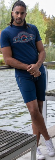 D555 Cheltenham Record With Reflection Printed T-shirt French Navy - Тениски - мъжки тениски големи размери