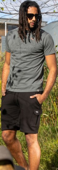 D555 Poole Circle Wave Printed Crew Neck T-shirt Khaki - Тениски - мъжки тениски големи размери