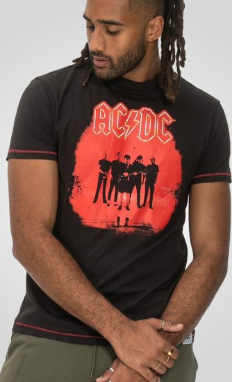 D555 Uxbridge Official AC/DC Band Printed Crew Neck T-Shirt Washed Black TALL SIZES - МЪЖКО ОБЛЕКЛО MT-6XLT - дрехи за високи мъже