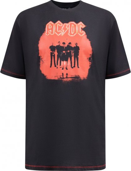 D555 Uxbridge Official AC/DC Band Printed Crew Neck T-Shirt Washed Black TALL SIZES - МЪЖКО ОБЛЕКЛО MT-6XLT - дрехи за високи мъже