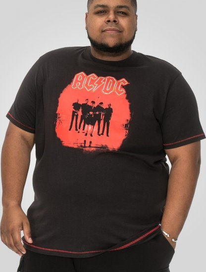 D555 Uxbridge Official AC/DC Band Printed Crew Neck T-Shirt Washed Black TALL SIZES - МЪЖКО ОБЛЕКЛО MT-6XLT - дрехи за високи мъже