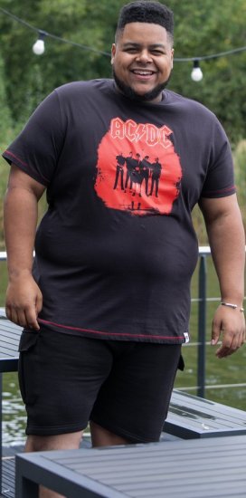 D555 Uxbridge Official AC/DC Band Printed Crew Neck T-Shirt Washed Black TALL SIZES - МЪЖКО ОБЛЕКЛО MT-6XLT - дрехи за високи мъже