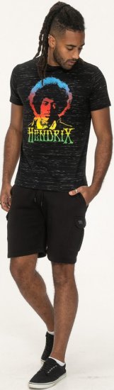 D555 Hendrix Official Jimi Hendrix Printed Crew Neck T-Shirt Black Reno - Тениски на групи - 