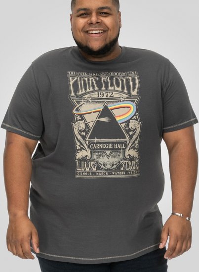 D555 HANLEY Official Pink Floyd Crew Neck T-Shirt Dark Grey TALL SIZES - МЪЖКО ОБЛЕКЛО MT-6XLT - дрехи за високи мъже