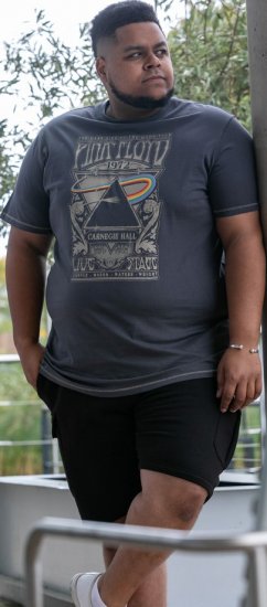 D555 HANLEY Official Pink Floyd Crew Neck T-Shirt Dark Grey TALL SIZES - МЪЖКО ОБЛЕКЛО MT-6XLT - дрехи за високи мъже