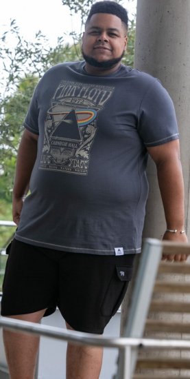 D555 HANLEY Official Pink Floyd Crew Neck T-Shirt Dark Grey TALL SIZES - МЪЖКО ОБЛЕКЛО MT-6XLT - дрехи за високи мъже