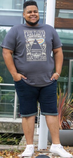 D555 HANLEY Official Pink Floyd Crew Neck T-Shirt Dark Grey TALL SIZES - МЪЖКО ОБЛЕКЛО MT-6XLT - дрехи за високи мъже