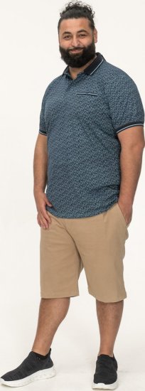 D555 Woolwich AOP Polo Shirt With Ribbed Collar Blue - Поло тениски - мъжки тениски с яка големи размери