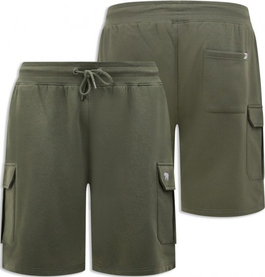 D555 Wigan 1 Elasticated Waist Fleece Cargo Shorts Khaki - Спортни панталони & Kъси панталони - мъжки спортни панталони големи размери