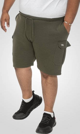 D555 Wigan 1 Elasticated Waist Fleece Cargo Shorts Khaki - Спортни панталони & Kъси панталони - мъжки спортни панталони големи размери