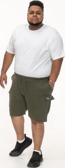D555 Wigan 1 Elasticated Waist Fleece Cargo Shorts Khaki - Спортни панталони & Kъси панталони - мъжки спортни панталони големи размери