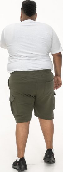 D555 Wigan 1 Elasticated Waist Fleece Cargo Shorts Khaki - Спортни панталони & Kъси панталони - мъжки спортни панталони големи размери