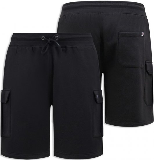 D555 Wigan 2 Elasticated Waist Fleece Cargo Shorts Black - Спортни панталони & Kъси панталони - мъжки спортни панталони големи размери