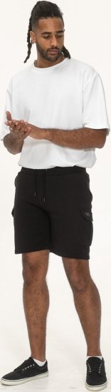 D555 Wigan 2 Elasticated Waist Fleece Cargo Shorts Black - Спортни панталони & Kъси панталони - мъжки спортни панталони големи размери