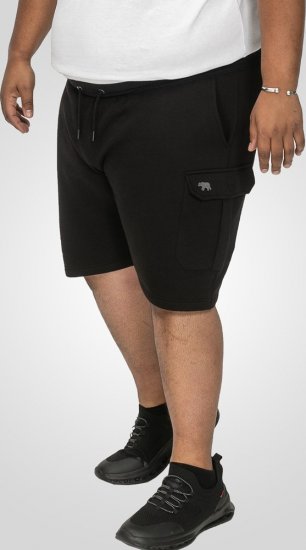 D555 Wigan 2 Elasticated Waist Fleece Cargo Shorts Black - Спортни панталони & Kъси панталони - мъжки спортни панталони големи размери
