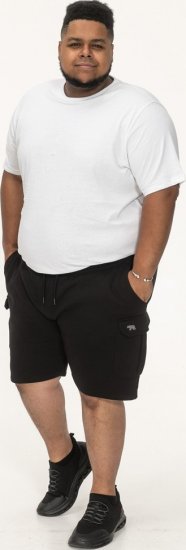 D555 Wigan 2 Elasticated Waist Fleece Cargo Shorts Black - Спортни панталони & Kъси панталони - мъжки спортни панталони големи размери