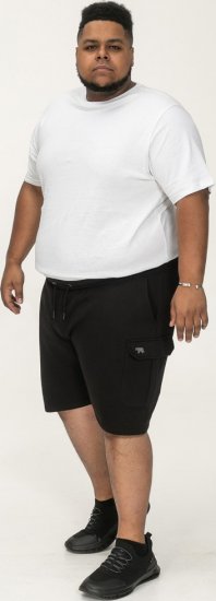 D555 Wigan 2 Elasticated Waist Fleece Cargo Shorts Black - Спортни панталони & Kъси панталони - мъжки спортни панталони големи размери
