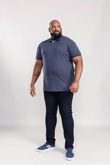 D555 Grant Polo Shirt Denim Blue - Поло тениски - мъжки тениски с яка големи размери