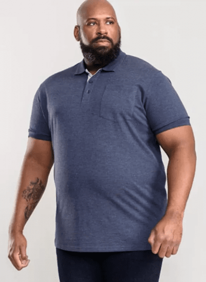 D555 Grant Polo Shirt Denim Blue - Поло тениски - мъжки тениски с яка големи размери