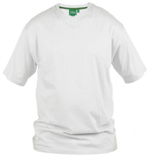 D555 Signature V-neck T-shirt White - Тениски - мъжки тениски големи размери