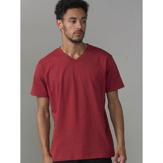 D555 Signature V-neck T-shirt Red - Тениски - мъжки тениски големи размери