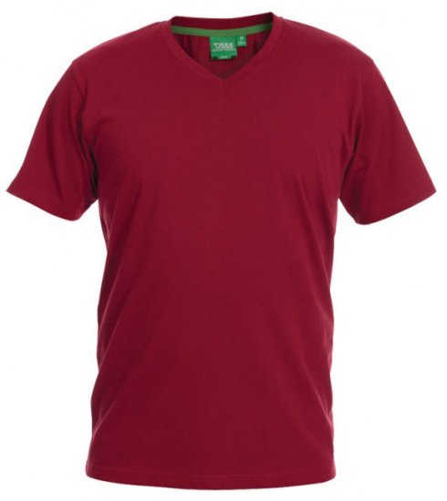 D555 Signature V-neck T-shirt Red - Тениски - мъжки тениски големи размери