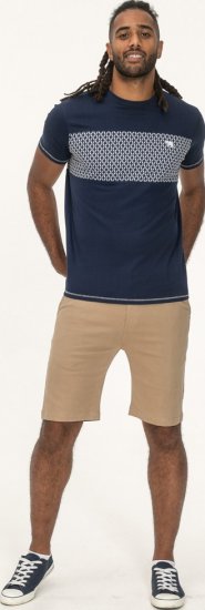 D555 Swansea Cut And Sew Crew Neck T-Shirt Navy - Тениски - мъжки тениски големи размери