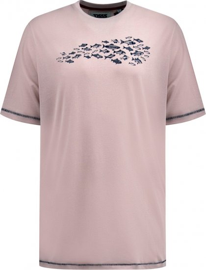 D555 Bournemouth Shoal Of Fish Printed Crew Neck T-Shirt Pink - Тениски - мъжки тениски големи размери