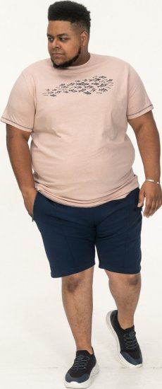 D555 Bournemouth Shoal Of Fish Printed Crew Neck T-Shirt Pink - Тениски - мъжки тениски големи размери