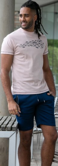 D555 Bournemouth Shoal Of Fish Printed Crew Neck T-Shirt Pink - Тениски - мъжки тениски големи размери