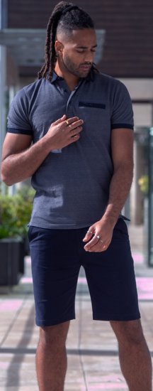 D555 Newcastle Polo Shirt Grey - Поло тениски - мъжки тениски с яка големи размери