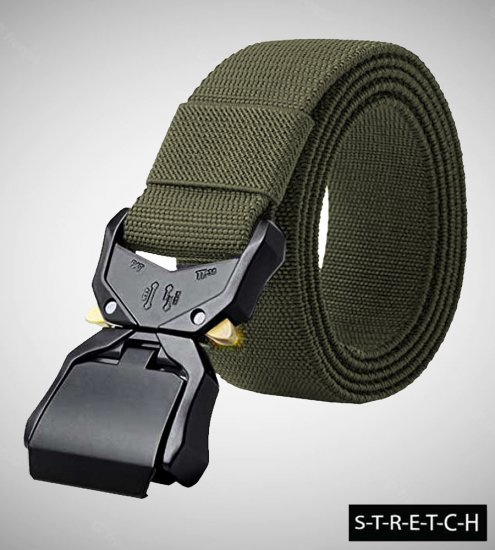 D555 Dale Tactical Stretch Webbing Belt with Heavy Duty Quick Release Buckle Khaki - Колани - мъжки колани големи размери