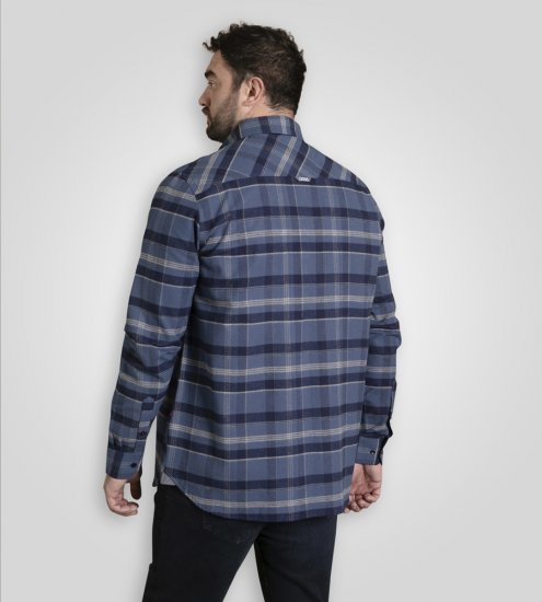 D555 Shrewsbury Long Sleeve with Chest Pocket Blue/Navy Check TALL SIZES - МЪЖКО ОБЛЕКЛО MT-6XLT - дрехи за високи мъже