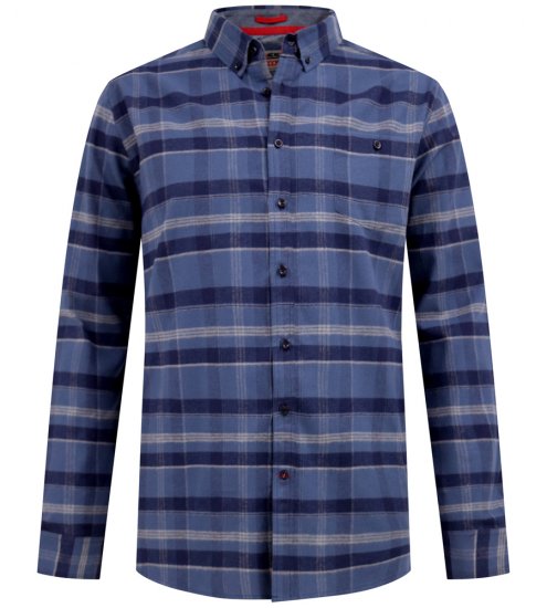 D555 Shrewsbury Long Sleeve with Chest Pocket Blue/Navy Check TALL SIZES - МЪЖКО ОБЛЕКЛО MT-6XLT - дрехи за високи мъже