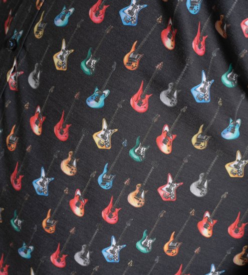 D555 Wakefield Long Sleeve AOP Guitar Printed Shirt Grey - Ризи - мъжки ризи големи размери