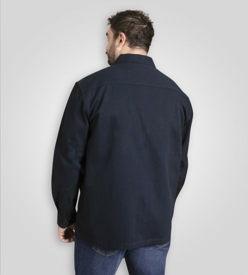 D555 Cleveley Long Sleeve Heavy Shacket Overshirt Navy - Ризи - мъжки ризи големи размери