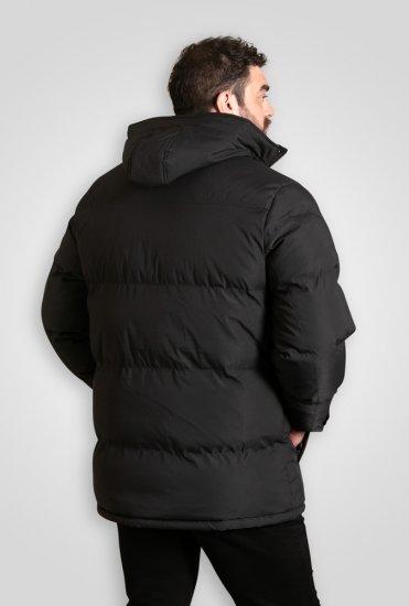 D555 Wolverhampton Quilted Padded Jacket with Hood Black - Якета - мъжки якета големи размери